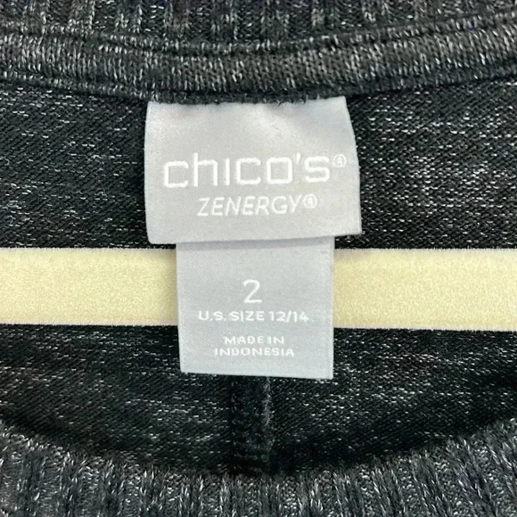 Chico’s Zenergy Pullover Tunic Sweater Size 12/14 (Chico’s 2) Heathered Black - Picture 3 of 11